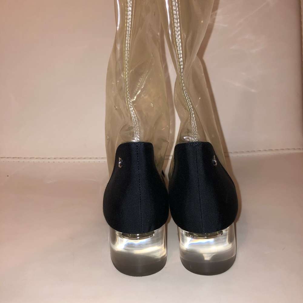 Chanel Vintage Spring Summer 2018 Transparent Black Toe Cap Lucite Boots 38 - Picture 7 of 9